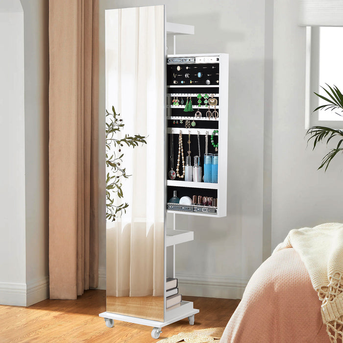 Full Length Mirror 360Â° Swivel Jewelry Cabinet