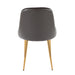Marcel Contemporary/Glam Dining Chair with Gold Frame and Grey Faux Leather by LumiSource - Set of 2 - DTYStore
