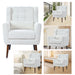 Modern Accent Chair,Teddy Fabric Living Room Chairs Comfy Reading Chair,Mid Century Accent Chair, Lounge Arm Chairs Armchair for Living Room Bedroom (White)