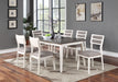 Beautiful Unique Set of 2 Side Chairs White And Grey Kitchen Dining Room Furniture Ladder back Design Chairs Cushion Upholstered - DTYStore