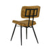 Set of 2 Leather Upholstered Side Chairs, Camel and Black - DTYStore