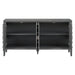Retro Sideboard Door with Circular Groove Design and Round Metal Door Handle for Entrance, Dining Room, Living Room