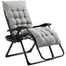 Outsunny Zero Gravity Chair, Folding Reclining Lounge Chair with Padded Cushion, Side Tray for Indoor and Outdoor, Supports up to 264lbs, Gray - DTYStore
