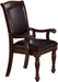 Royal Majestic Formal Set of 2 Arm Chairs Brown Color Rubberwood Dining Room Furniture Faux Leather Upholstered Seat - DTYStore
