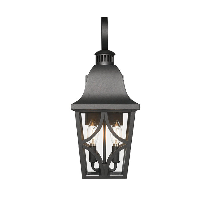 Outdoor Wall Light Fixtures, Waterproof Exterior Wall Sconce Porch Lights, Matte Black Outdoor Wall Lantern with Clear Glass, Outside Wall Mount Lighting for House, Garage, Front Door (2 pack) - DTYStore