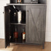 Farmhouse Bar Cabinet for Liquor and Glasses, Dining Room Kitchen Cabinet with Wine Rack, Sideboards Buffets Bar Cabinet L26.89''*W15.87''*H67.3'' Charcoal Grey - DTYStore