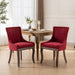Furniture,Ultra Side Dining Chair,Thickened fabric chairs with neutrally toned solid wood legs,Bronze nail head,Set of 2,Wine Red,Burgundy,SW1807WR - DTYStore