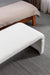 New Boucle Fabric Loveseat Ottoman Footstool Bedroom Bench Shoe Bench With Gold Metal Legs,Ivory White - DTYStore