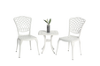 Bistro Set 3 Piece Rustproof Cast Aluminum Patio Furniture Sets 2 Chairs and 1 Round Table Outdoor, Garden, 
Patio, Balcony, white - DTYStore