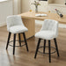 007-25' Swivel Bar Stools Set of 2-Modern Counter Height Stools with Linen Upholstery&Button Tufted Back, Solid Wood Frame Barstools for Kitchen Island, Breakfast Bar or Home Pub, Easy Assembly White - DTYStore