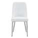 4 modern dining chairs, smooth PU leather backrest and silver-toned metal legs for a comfortable home experience for kitchens, bedrooms and offices. - DTYStore