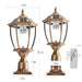 Retro Gold Solar Column Headlights With Dimmable LED(2 pack)