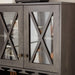 Farmhouse Bar Cabinet for Liquor and Glasses, Dining Room Kitchen Cabinet with Wine Rack, Sideboards Buffets Bar Cabinet L26.89''*W15.87''*H67.3'' Charcoal Grey - DTYStore
