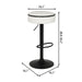 Round Storage Bar Stool Set of 2, White Faux Leather Height Adjustable Barstool, 360°Counter Height Swivel Stool, Armless Bar Chair with Metal Frame for Kitchen Counter Dining Living Room - DTYStore