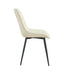 Modern Cream White Fabric Dining Chair with Stylish Grid Pattern - DTYStore