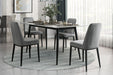 Sleek Design Gray Velvet Side Chairs Set of 2 Modern Dining Furniture Black Metal Legs - DTYStore