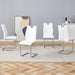 White PU Dining Chair Set.Uniquely designed white dining chairs. PU material, paired with silver metal chair legs. Suitable for offices, restaurants, kitchens, conference rooms, etc.(Set of 4) - DTYStore
