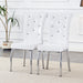 Set of 2,Retro alligator skin Upholstered dining chairs,with Crystal buckle design and Faux Leather design,a touch of elegance and mystery to the dining area,Electroplated metal legs - DTYStore