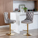 Furniture,Thick Golden Swivel Velvet Barstools Adjusatble Seat Height from 25-33 Inch, Modern Upholstered Bar Stools with Backs Comfortable Tufted for Home Pub and Kitchen Island (Gray,Set of 2) - DTYStore