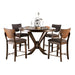 Set of 2pc Counter Height Chairs Dining Room Walnut Finish Solid wood Dark Chocolate Fabric Upholstered Modern Chair - DTYStore