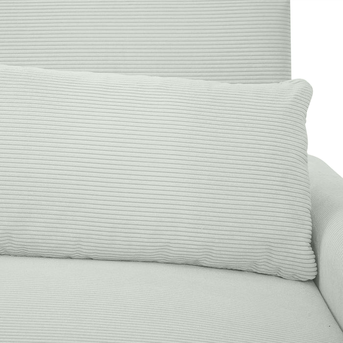 57.48" Pull-out Sofa Bed Convertible Couch 2 Seat Loveseat Sofa Modern Sleeper Sofa with Two Throw Pillows and USB Ports for Living Room, Light Grey-Green(Old Sku:WF317760AAE)