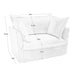 Upholstered Slipcovered Armchair with Ottoman, Deep Seat Armchair W/ Wide Ottoman for Living Room, Armchair Sets with Large Soft Pillows(Set of 2),Chenille Fabric,Green