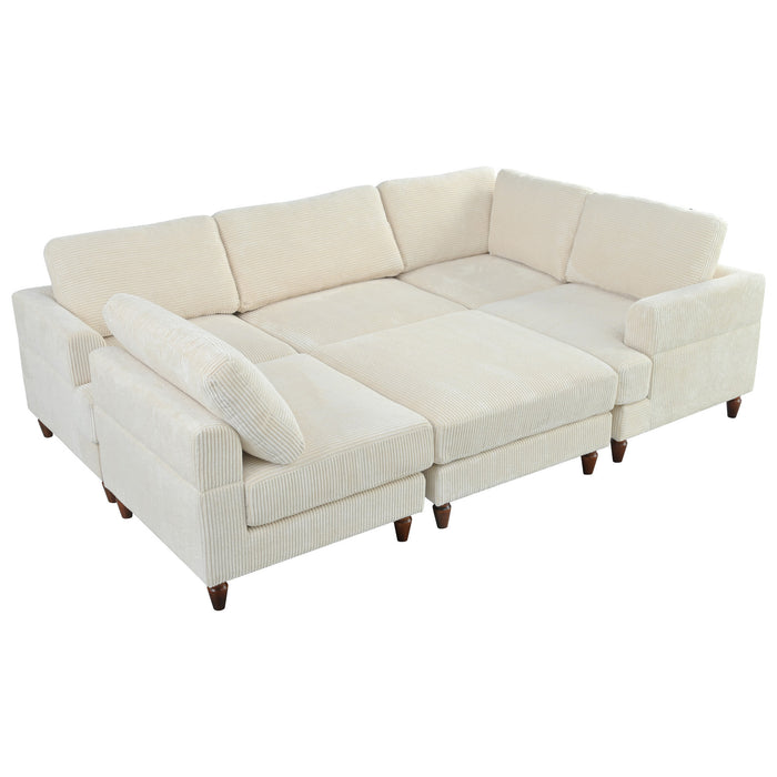 U_Style Modular Sectional Sofa with Ottoman L Shaped Corner Sectional for Living Room, Office, Spacious Space(old sku: WY000373AAA)
