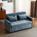 56.9" Loveseat Sofa Pull-out Sofa Bed Sleeper Sofa with a Reversible Backrest Cushion, Side Pockets, Two USB Ports and a Phone Holder for Living Room, Blue - DTYStore