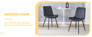 Extended Seat Cushion PU Black Dining Chair Set - Four Pieces,Ergonomic Design.Smooth line design,Integral metal leg structure,Can integrate well into various modern home decoration styles. - DTYStore