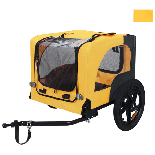 Pet Bike Trailer Dog Cart for Bicycle, Suitable for Small and Medium Pets, Easy Folding Cart Frame, Quick Release Wheel, Non-Slip Floor, Internal Leash - Image 2