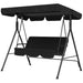 Outsunny 3-Seat Outdoor Patio Swing Chair with Removable Cushion, Steel Frame Stand and Adjustable Tilt Canopy for Patio, Garden, Poolside, Balcony, Backyard, Black 2 - DTYStore