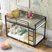 Twin over Twin Metal Bunk Bed, Low Bunk Bed with Ladder, Black - DTYStore