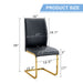 Luxury Simple Arch Chair - Set of 6 BLACK PU Material High Resilience Dining Chair with Arched Metal Gold Leg.Packed In Two Boxes. - DTYStore