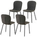 Dark Grey Faux Leather Dining Chairs Set of 4,Mid-Century Modern Upholstered PU Leather Chairs,for Kitchen Dining Room - DTYStore