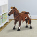 Sound-Making Ride On Horse for Toddlers 3-5, with Neighing and Galloping Sound, Stuffed Animal Horse Toy for Kids with Padding, Soft Feel, Brown - DTYStore