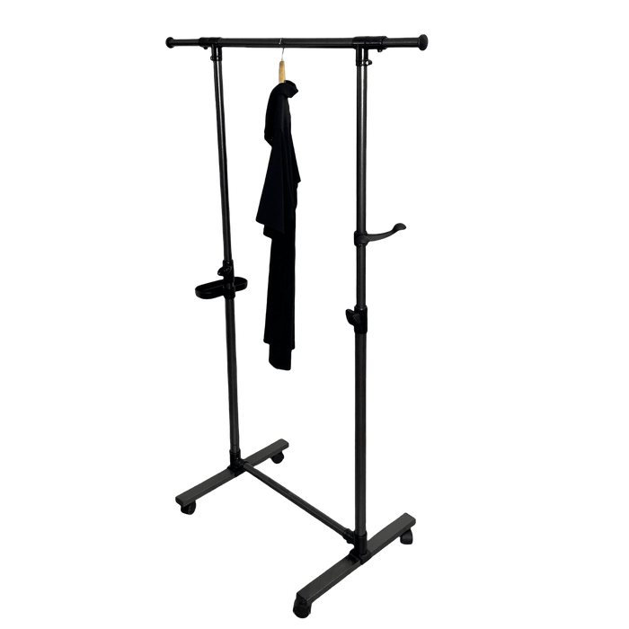 Short Clothing Racks for Hanging Clothes with Bottom Shelves and Wheels Heavy Duty Rolling Clothes Rack Kids Clothing Rack for Adult Coat, Closet, Wardrobe--Black - DTYStore
