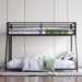 Metal Bunk Bed Twin Over Full Size with Removable Stairs, Heavy Duty Sturdy Frame for Teen & Adults, Teens, No Box Spring Needed, Black - DTYStore