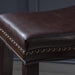 26' Contemporary Upholstered Saddle Counter Stool with Nailhead Trim (Set of 2), Dark Brown - DTYStore