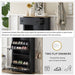 Functional Entryway Organizer with 2 Flip Drawers, Wood Grain Pattern Top Shoe Cabinet with Drawer, Free Standing Shoe Rack with Adjustable Panel for Hallway, Black - DTYStore