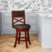 24' Counter Height X-Back Swivel Stool, Cherry Finish, Charcoal Fabric Seat - DTYStore