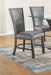 2pc Contemporary Glam Upholstered Dining Side Chair Padded Plush Gray Fabric Upholstery Rich Black Color Wooden Furniture - DTYStore