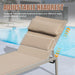 Patio Chaise Lounge Set of 3, Aluminum Pool Lounge Chairs with Side Table, Outdoor Adjustable Recliner All Weather for Poolside, Beach, Yard, Balcony (Khaki) - DTYStore