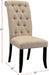 Dining Room Furniture Contemporary Rustic Style Beige Fabric Upholstered Tufted Set of 2 Chairs Kitchen Breakfast - DTYStore