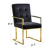 Modern Velvet Dining Arm Chair Set of 1, Tufted Design and Gold Finish Stainless Base - DTYStore