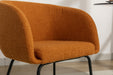 040-Boucle Fabric Dining Chair With Black Metal Legs Set Of 2,Ginger - DTYStore