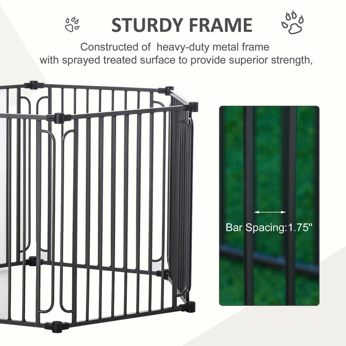 Dog Playpen with Door & Removable Cover for Small & Most Medium Sized Dogs Indoor & Outdoor Use, 47" H - DTYStore