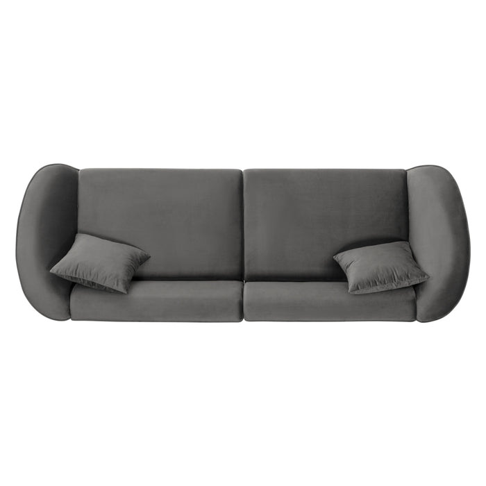 87" Curved Contemporary Sofa in Sleek Grey: Plush Seating, Streamlined Design, and Durable Frame – Ideal for Stylish Living Spaces