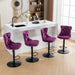 Swivel Velvet Barstools Adjusatble Seat Height from 25-33 Inch,17.7inch base, Modern Upholstered Bar Stools with Backs Comfortable Tufted for Home Pub and Kitchen Island,Purple,Set of 2,SW1812PP - DTYStore