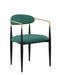 Modern Contemporary 2pcs Side Chairs Green Fabric Upholstered Ultra Stylish Chairs Set - DTYStore
