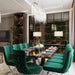 PrimeNest Noblesse Collection Upholstered Silver Legged Dining Chair, Set of 2, Green - DTYStore